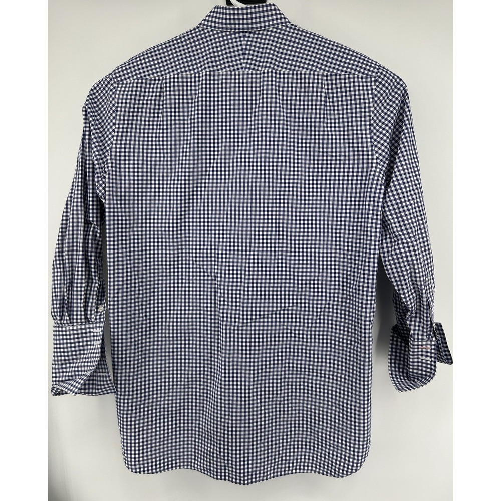 Pink Thomas Pink Classic Fit Long Sleeve Button Down Blue Checkered 17/35 - Picture 4 of 5